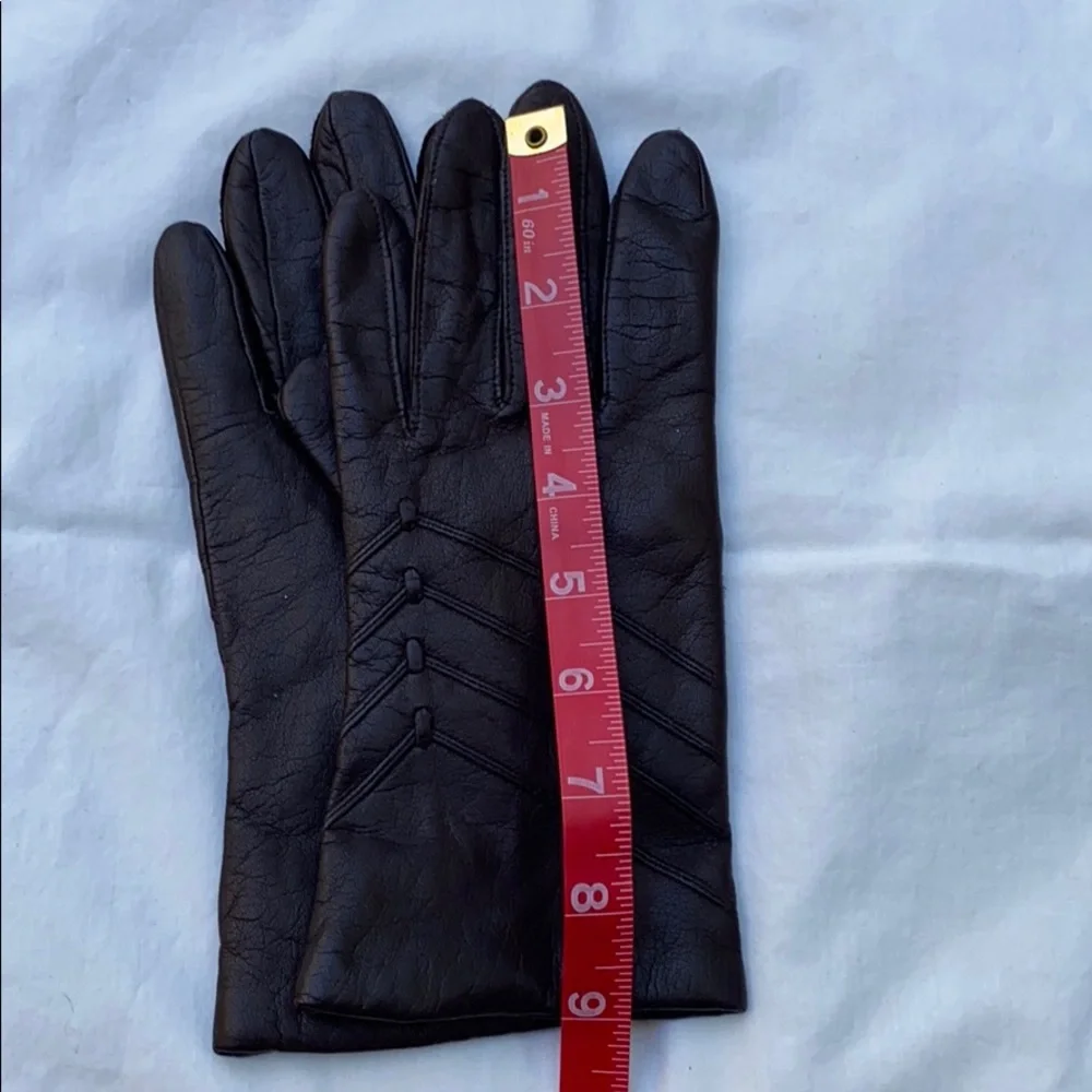 Fownes Bros Brown black lined leather gloves